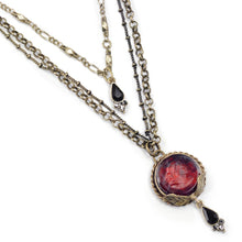 Load image into Gallery viewer, Akantha Long Glass Intaglio Necklace N1393 - Sweet Romance Wholesale