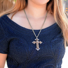 Load image into Gallery viewer, Vintage Jeweled Cross Necklace - Sweet Romance Wholesale