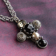 Load image into Gallery viewer, Boho Jet Cross Necklace N1408 - Sweet Romance Wholesale
