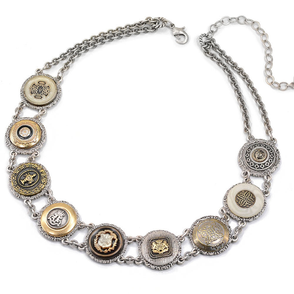 English Button Collar Necklace - Sweet Romance Wholesale