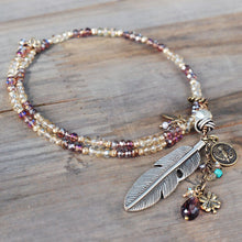 Load image into Gallery viewer, Boho Beaded Feather Choker Necklace N1418 - Sweet Romance Wholesale