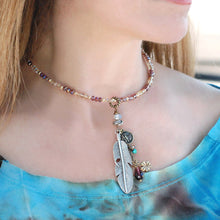 Load image into Gallery viewer, Boho Beaded Feather Choker Necklace N1418 - Sweet Romance Wholesale