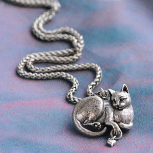 Cheshire Cat Sculpture Pedant Necklace N1439 - Sweet Romance Wholesale