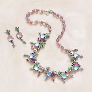 Pastel Satin Tulips Necklace and Earring Set - Sweet Romance Wholesale