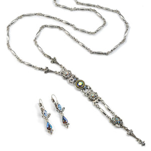 Starlight Silver Y Necklace and Earring Set - Sweet Romance Wholesale