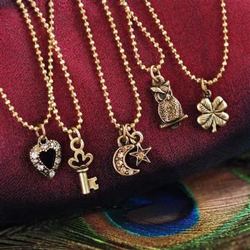Tiny Charm Necklaces - Bronze - Sweet Romance Wholesale
