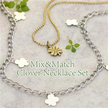 Load image into Gallery viewer, Clover Charm Layering and Tiny Clover Charm Necklace Set N1447-N1319SET - Sweet Romance Wholesale