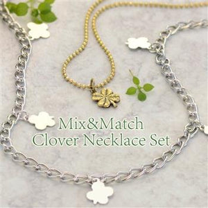 Clover Charm Layering and Tiny Clover Charm Necklace Set N1447-N1319SET - Sweet Romance Wholesale