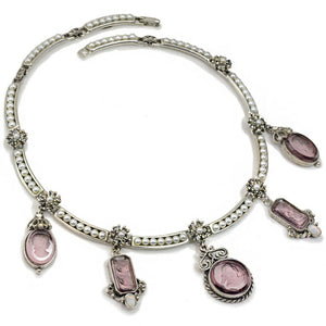 Marjorelle Intaglio and Pearls Collar Necklace - Sweet Romance Wholesale
