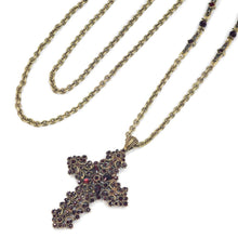 Load image into Gallery viewer, Crystal and Lace Cross Necklace N1465 - Sweet Romance Wholesale