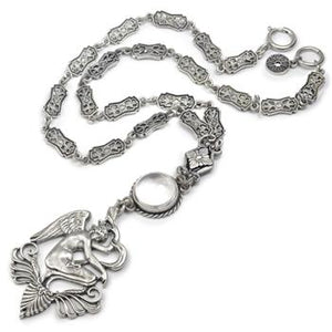 Winged Venus Angel and Crystal Orb Necklace N1468 - Sweet Romance Wholesale