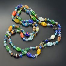 Load image into Gallery viewer, Millefiori Twist Glass Beaded Necklace N1472 - Sweet Romance Wholesale