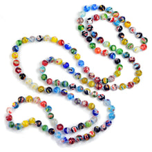Load image into Gallery viewer, Long Millefiori Knotted Bead Necklace N1473 - Sweet Romance Wholesale