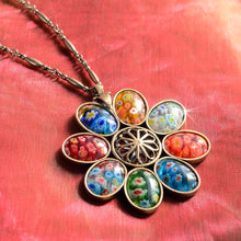Load image into Gallery viewer, Millefiori Glass Candy Flower Pendant Vintage Necklace - Sweet Romance Wholesale