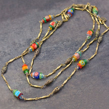 Load image into Gallery viewer, Long Millefiori Beads Chain Necklace - Sweet Romance Wholesale