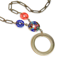 Load image into Gallery viewer, Millefiori Glass Modern Circle Necklace - Sweet Romance Wholesale