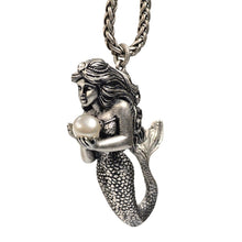 Load image into Gallery viewer, Mermaid Sculpture and Pearl Pendant Necklace - Sweet Romance Wholesale