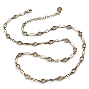 Oval Crystal Station Necklace - Sweet Romance Wholesale