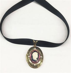 Cameo Locket Choker Necklace N1522 - Sweet Romance Wholesale
