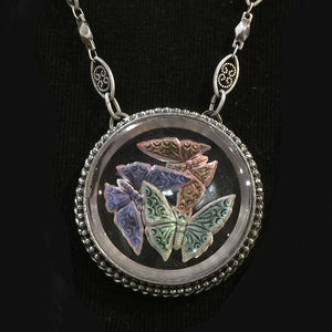Pastel Butterfly Pendant Necklace N1527 - Sweet Romance Wholesale