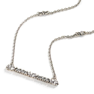 Silver Crystal Bar Necklace N1529 - Sweet Romance Wholesale