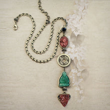 Load image into Gallery viewer, Chinese Jade Glass Buddha Deco Y Necklace N1566 - Sweet Romance Wholesale