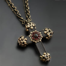 Load image into Gallery viewer, Victorian Black Cross Necklace N1570 - Sweet Romance Wholesale