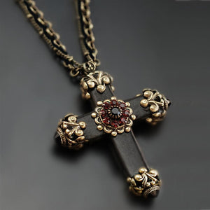 Victorian Black Cross Necklace & Earrings SET - Sweet Romance Wholesale