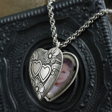 Sweet Heart Silver Locket N1577 - Sweet Romance Wholesale