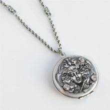 Load image into Gallery viewer, Art Nouveau Silver Locket N1582 - Sweet Romance Wholesale