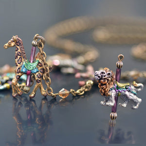 Carousel Animals Charm Necklace N240 - Sweet Romance Wholesale