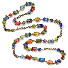 Load image into Gallery viewer, Millefiori Glass Candy Chain Necklace - Sweet Romance Wholesale