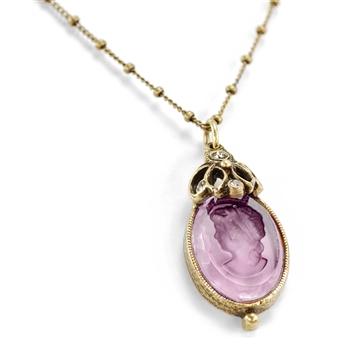 Artemis Intaglio Pendant Necklace N571 - Sweet Romance Wholesale