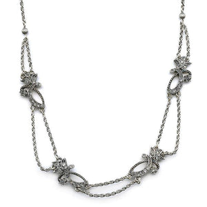 Diamond Flourish Necklace N623-CR - Sweet Romance Wholesale