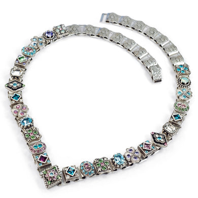 Pastel Crystal Vee Collar Necklace N636-ET - Sweet Romance Wholesale