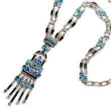 Load image into Gallery viewer, Art Deco Crystal Enamel Fringe Flapper Necklace N782 - Sweet Romance Wholesale
