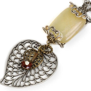 Silver Leaf Pendant Necklace N816-NEW - Sweet Romance Wholesale