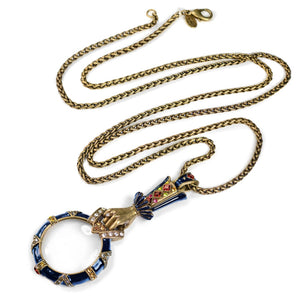 Art Deco Enamel Magnifying Glass Necklace N825 - Sweet Romance Wholesale