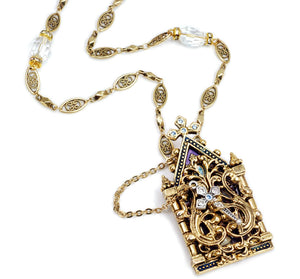 Gates of Heaven Necklace and Devotional Reliquary N849 - Sweet Romance Wholesale
