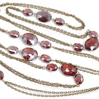 Iridescent Oval Crystal Necklace - Sweet Romance Wholesale