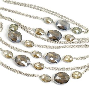 Iridescent Oval Crystal Necklace - Sweet Romance Wholesale