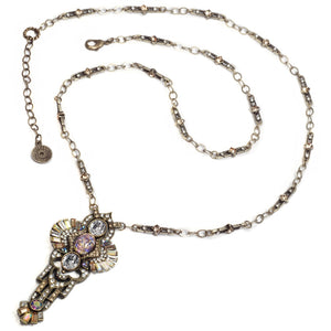 Art Deco Shell and Secret Mirror Vintage Necklace N8826 - Sweet Romance Wholesale