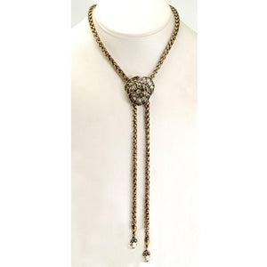 Pave Crystal Pansy Tassle Necklace N908-CR - Sweet Romance Wholesale
