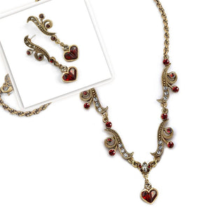 Garnet Hearts Necklace SR_N947 - Sweet Romance Wholesale