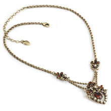 Load image into Gallery viewer, Victorian Garnet Sweetheart Necklace &amp; Earring Set NE958-GA-SET - Sweet Romance Wholesale