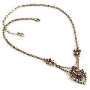 Victorian Garnet Sweetheart Necklace & Earring Set NE958-GA-SET - Sweet Romance Wholesale