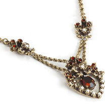 Load image into Gallery viewer, Victorian Garnet Sweetheart Necklace N958 - Sweet Romance Wholesale