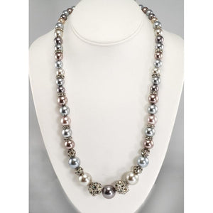 Opera Length Ocean Pearls Necklace N969-SIL - Sweet Romance Wholesale