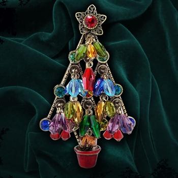 Crystal Beads Tree Christmas Pin P188 - Sweet Romance Wholesale