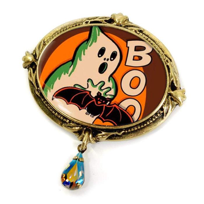 Boo Ghost and Bat Halloween Pin - Sweet Romance Wholesale